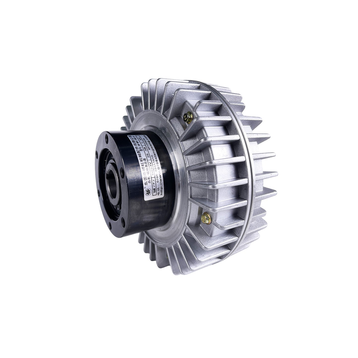Outer rotating hollow shaft magnetic powder clutch for industrial tension control systems