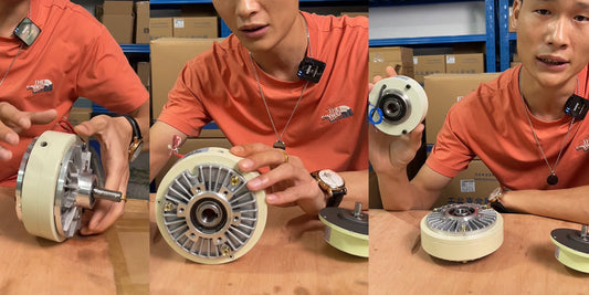 Industrial magnetic particle clutch comparison: single shaft, hollow, ultra thin, micro models