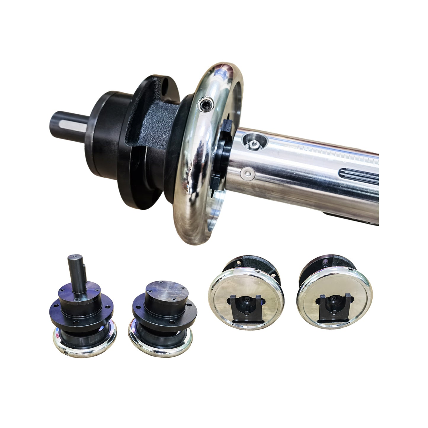 Heavy duty air shaft safety chuck for winding and slitting machine, industrial shaft holding chuck