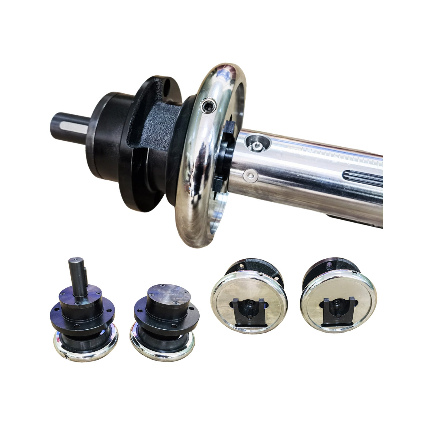 Heavy duty air shaft safety chuck for winding and slitting machine, industrial shaft holding chuck