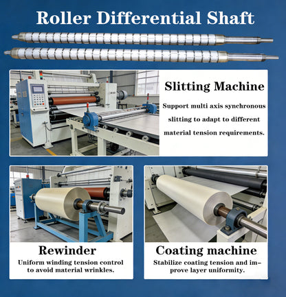 Lightweight aluminum roller slip shaft for converting and winding machinery