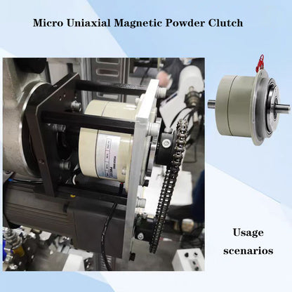 Compact magnetic particle clutch for web handling, laminating, and packaging equipment