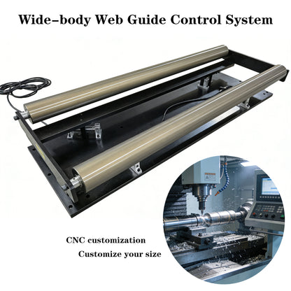 Industrial web guide frame for slitting machine with automatic edge position correction system
