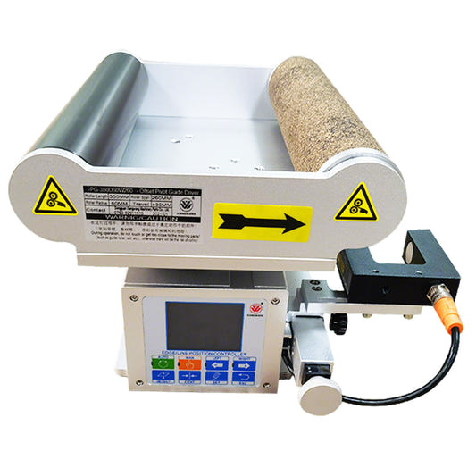 Integrated web guiding machine with EPC control system for automatic roll-to-roll material alignment correction