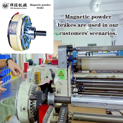 Magnetic powder brake integrated into web tension control system