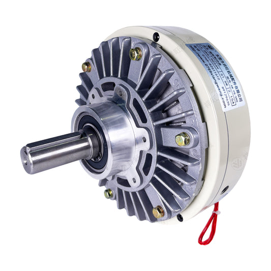 Single shaft magnetic powder clutch for industrial torque and tension control systems