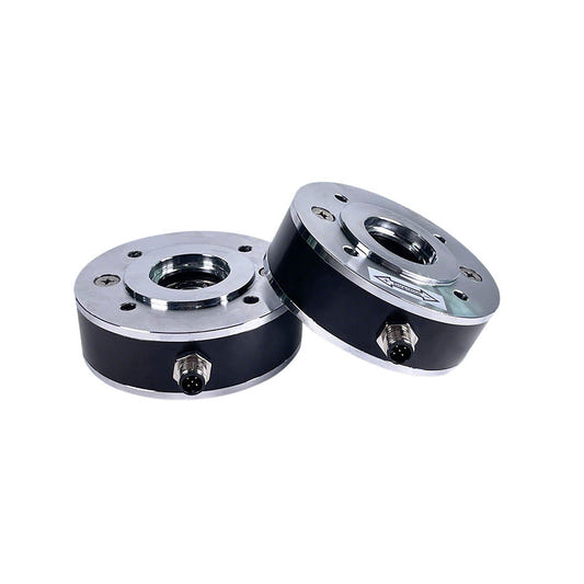 Through shaft tension detector for industrial web tension control system