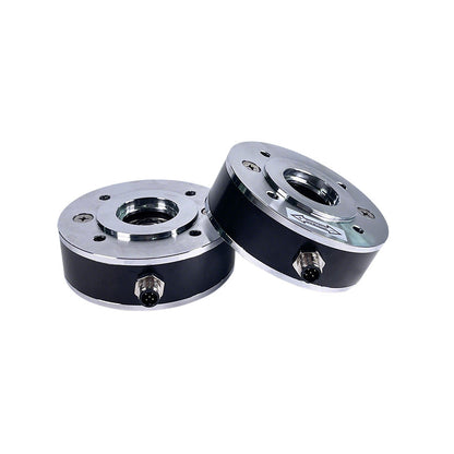 Through shaft tension detector for industrial web tension control system