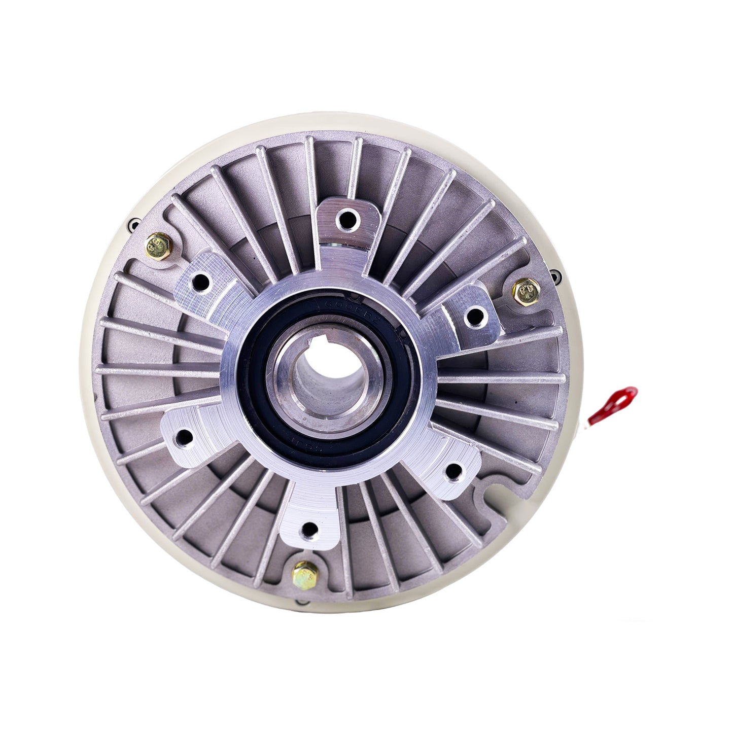 Hollow bore magnetic powder brake for slitting, rewinding and unwinding systems