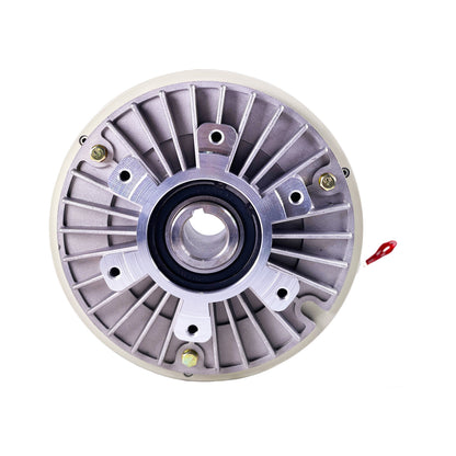 Hollow bore magnetic powder brake for slitting, rewinding and unwinding systems