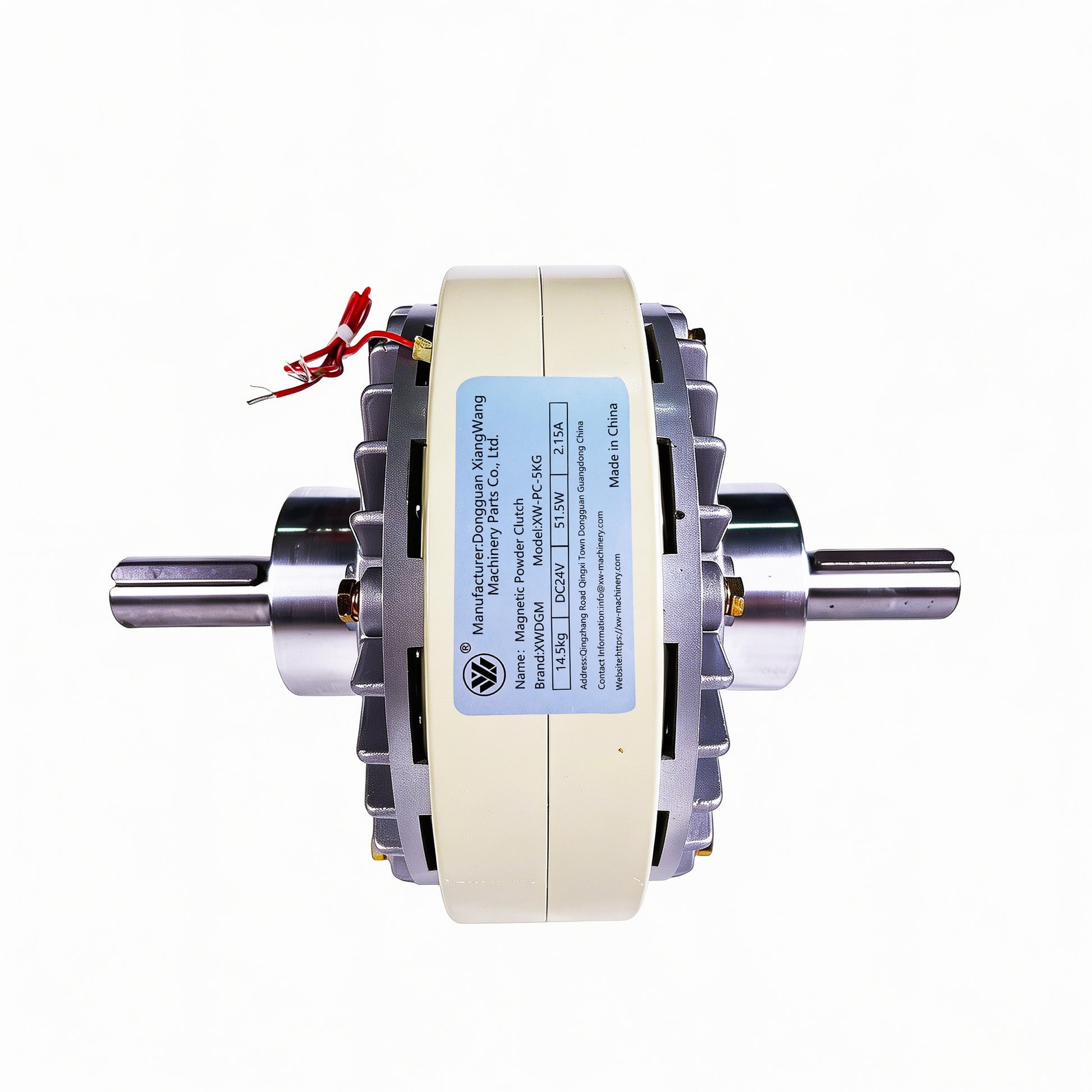 XWDGM Magnetic Particles Clutch for precision torque transmission and web tension control in slitting rewinding printing packaging film converting and roll-to-roll processing machinery manufactured by XW Machinery